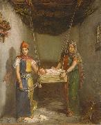Theodore Chasseriau Scene in the Jewish Quarter of Constantine oil on canvas